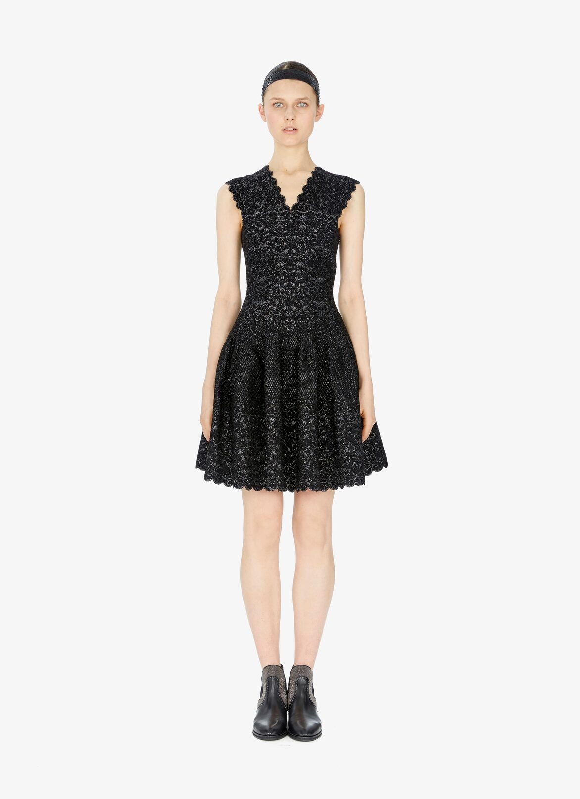 SLEEVELESS DRESS PATIO LUX BLACK/SILVER ALAÏA ブラック/シルバー  SLEEVELESS DRESS PATIO LUX BLACK/SILVER